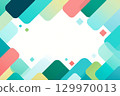 A pop and fun frame background with colorful confetti flying in red, yellow, and light blue circles and squares for celebrations 129970013