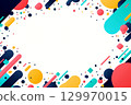 A pop and fun frame background with colorful confetti flying in red, yellow, and light blue circles and squares for celebrations 129970015