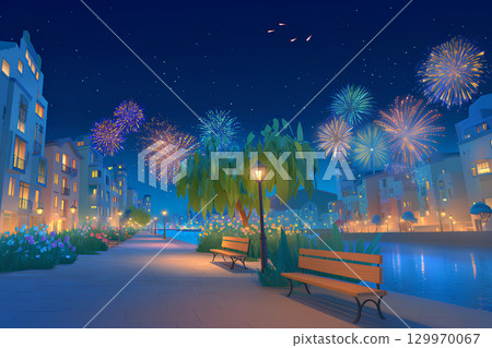 城市和夏日煙火 129970067