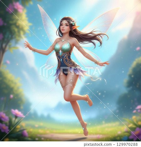 美麗的仙女女孩 美麗的仙女女孩 129970288