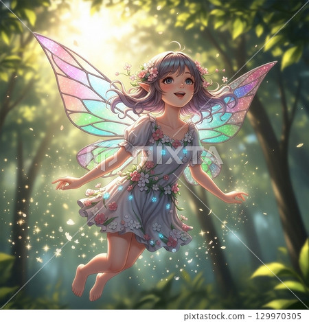 Beautiful fairy girl 129970305