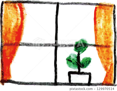 窗戶上倒映著新鮮的綠色常春藤 129970514