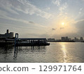 Odaiba pier and sunset 129971764