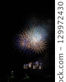 Fireworks coloring summer night sky 129972430
