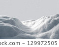 Beautiful snowdrift isolated on white background. Winter snow background. A big snow drift 129972505