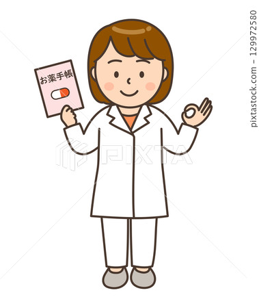 全身女藥師檢查藥品筆記本 129972580