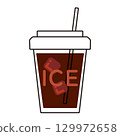 Transparent iced coffee 129972658