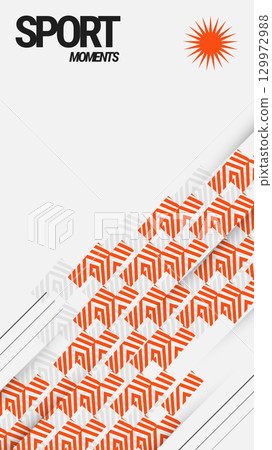 Abstract Sport Design with Futuristic Layout, Geometric Patterns and Energetic Color Style. Ideal for Sports Banners, Event Posters, and Digital Promotional Designs 129972988