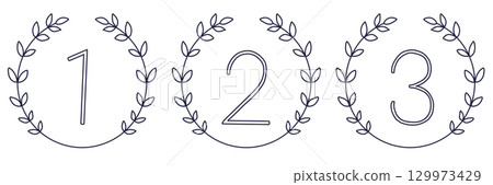 Laurel line drawing material that can be used for rankings 129973429