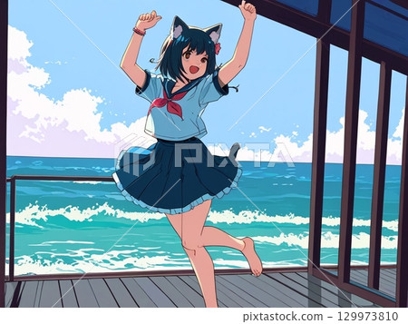 有貓耳朵的女孩 有貓耳朵的女孩 129973810