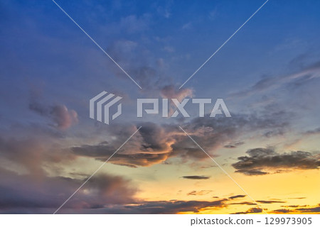 Sky Replacement Warm Sunrise Clouded Sky 129973905