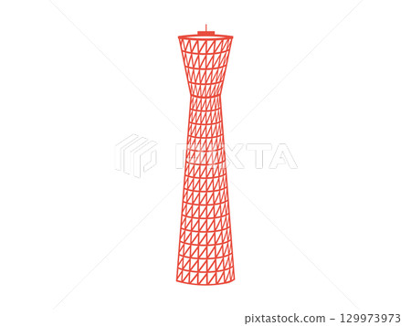 Illustration of a tower in Kobe Port Illustration of a tower in Kobe Port 129973973