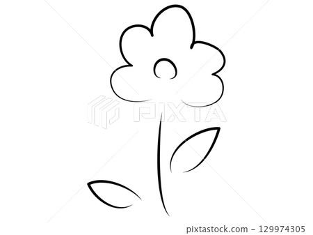 手繪粗糙簡單的花朵 129974305