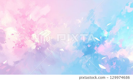 Abstract background of pink and blue paint spreading 129974686