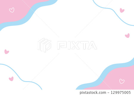 可愛的心形孟菲斯設計框架 129975005