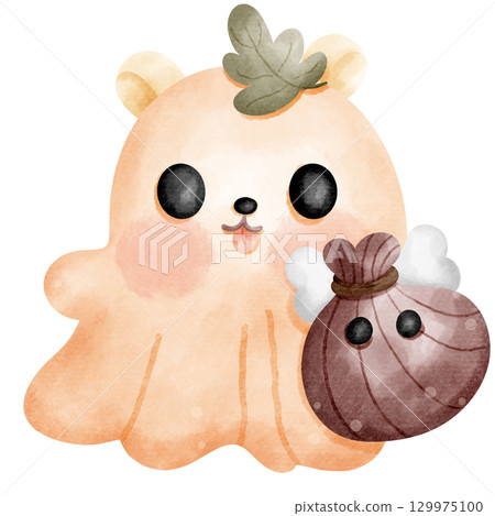 Little Ghost Hamster Cartoon Little Ghost Hamster Cartoon 129975100
