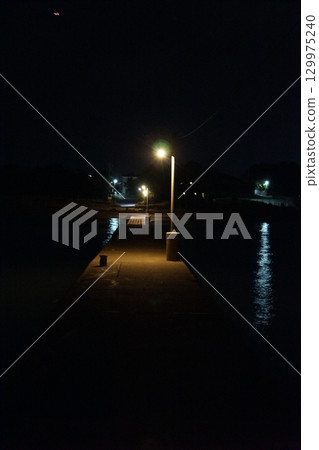 房總半島夜景:岡本碼頭 房總半島夜景:岡本碼頭 129975240