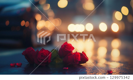 red rose in a bouquet red rose in a bouquet 129975342