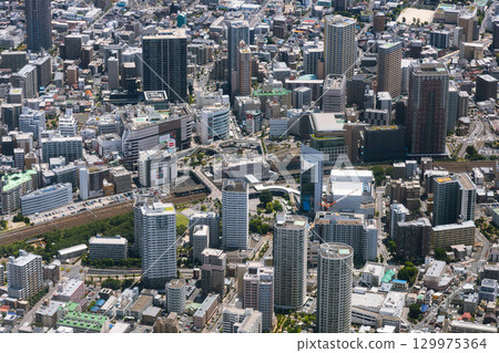 京濱東北線川口站附近的城市景觀鳥瞰圖 129975364