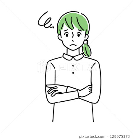 Troubled young lady Troubled young lady 129975373