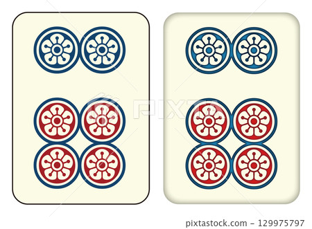 Mahjong tiles_6 tubes/low pins_6 129975797