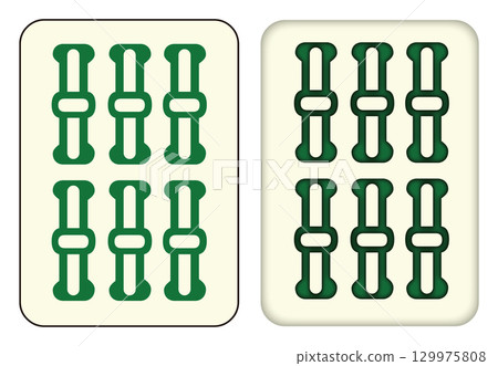 Mahjong tiles_6 ropes/low saw_6 Mahjong tiles_6 ropes/low saw_6 129975808