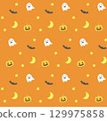 Pop Halloween night seamless background - orange 129975858