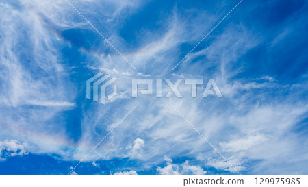 雙暈現象和許多白雲分兩層流動 雙暈現象和許多白雲分兩層流動 129975985