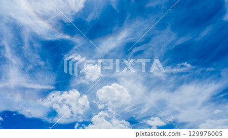 雙暈現象和許多白雲分兩層流動 雙暈現象和許多白雲分兩層流動 129976005