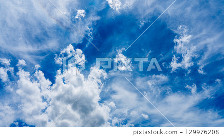 頭暈現象和許多白雲在兩層中流動 頭暈現象和許多白雲在兩層中流動 129976208