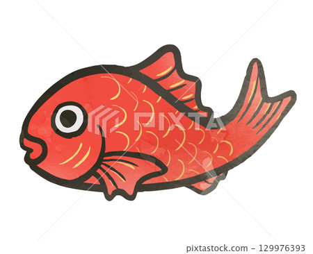 插畫素材：幸福的鯛魚2 129976393