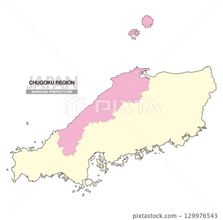 日本中國地區島根縣地圖無縣界 02 129976543