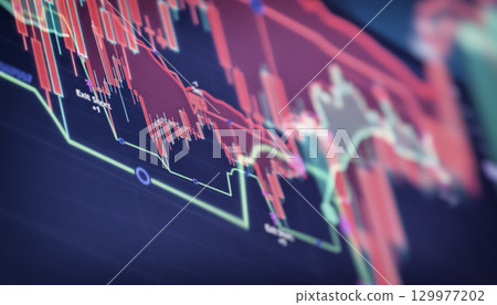 Technical stock chart showing trend reversal Technical stock chart showing trend reversal 129977202