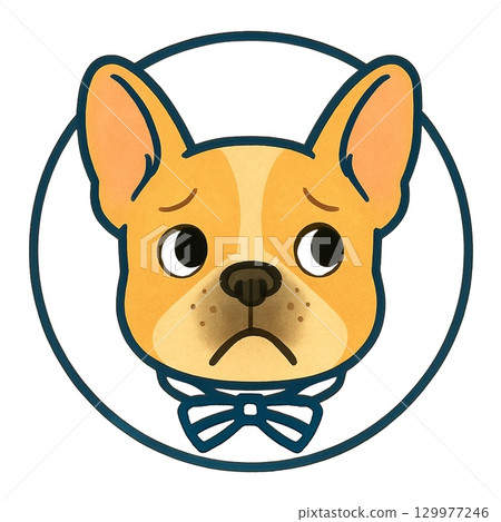 Dog Icon Material - Fawn's Troubled Face - Generative AI 129977246