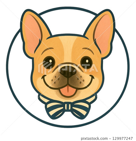 Animal character / dog icon white background Generative AI 129977247