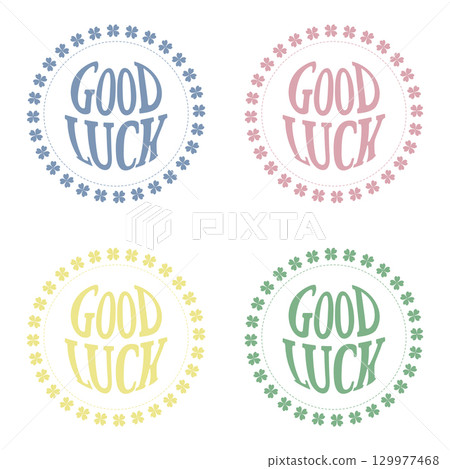 GOOD LUCK logo clover frame (set of 4 in muted pastel colors) GOOD LUCK logo clover frame (set of 4 in muted pastel colors) 129977468