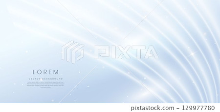 Abstract white curve ray on grey background. with lighting effect sparkle. 129977780