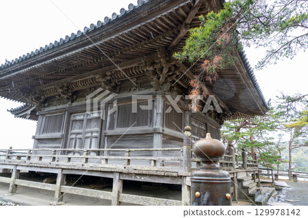 Godaido on a rainy day in Matsushima, Sendai 129978142