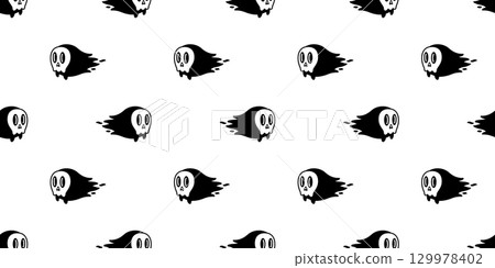 spooky seamless pattern halloween ghost skull vector flying doodle cartoon gift wrapping paper tile background repeat wallpaper scarf isolated evil illustration design spooky seamless pattern halloween ghost skull vector flying doodle cartoon gift wrapping paper tile background repeat wallpaper scarf isolated evil illustration design 129978402