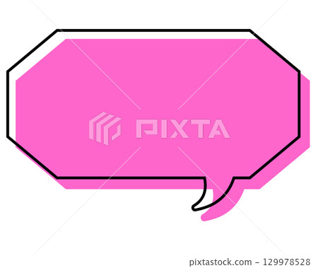 一個簡單的、錯位的長八邊形對話框 129978528