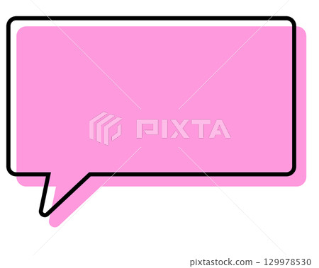 線條錯置的簡單對話泡泡 - 長方形 129978530