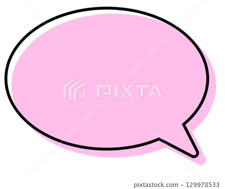 線條錯置的簡單對話泡泡 - 圓形 129978533