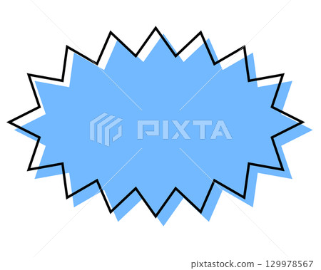 A simple speech bubble with misaligned lines, a long, rounded, jagged shape 129978567