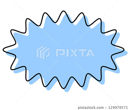 A simple speech bubble with misaligned lines, a long, rounded, jagged shape A simple speech bubble with misaligned lines, a long, rounded, jagged shape 129978571