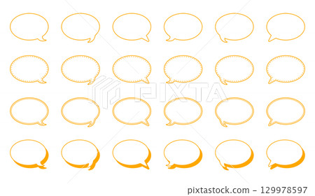 Simple round speech bubble set 129978597