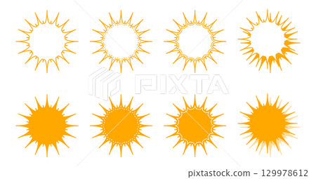 Simple jagged shape speech bubble set 129978612