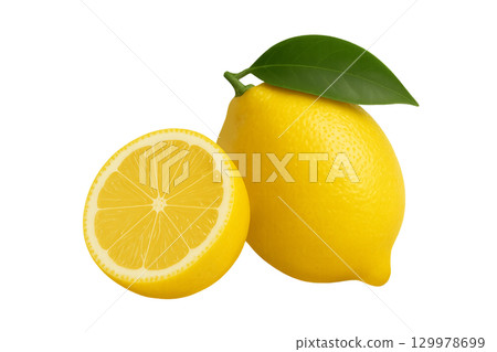Lemon with leaves Lemon with leaves 129978699