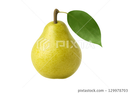 Pear with leaves 129978703