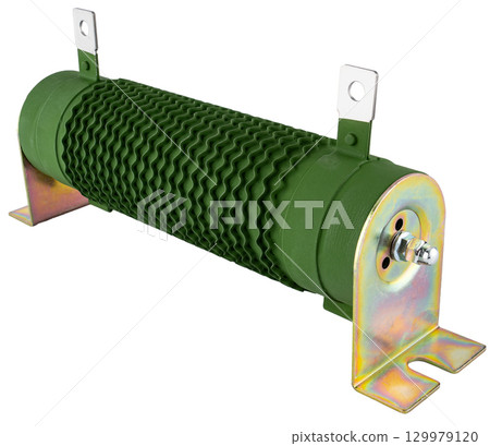 braking resistor, charge controller, for wind turbine, on white background in isolation 129979120