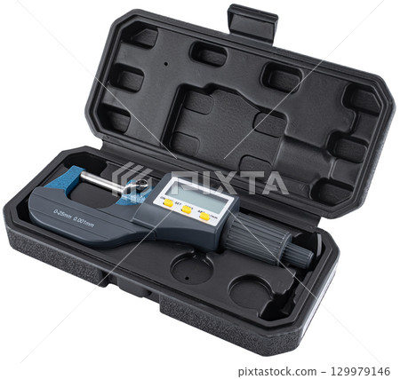 Electronic micrometer for high-precision measurements with a convenient display. 129979146